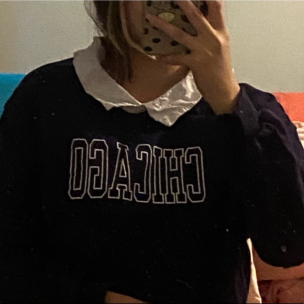 long sleeve with attached collar. worn a bit of times